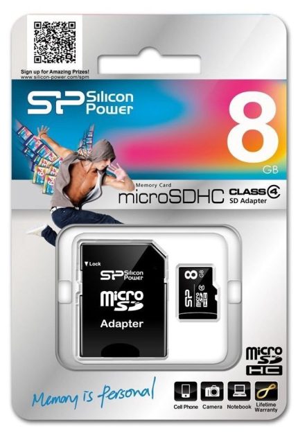 Silicon power atminties kortelė 8 GB MicroSDHC