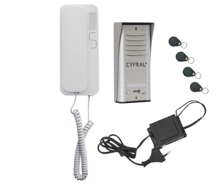 Audio telefonspynės komplektas CYFRAL COSMO R-1 sidabro spalvos