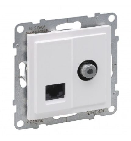 Baltas RJ45+ TV lizdas SUNO Legrand 721162