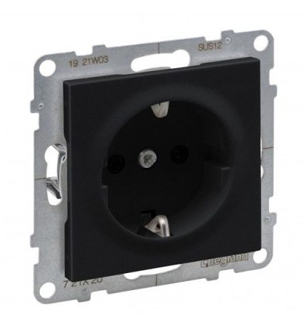 Juodas kištukinis lizdas su įžeminimu Suno Legrand 721420